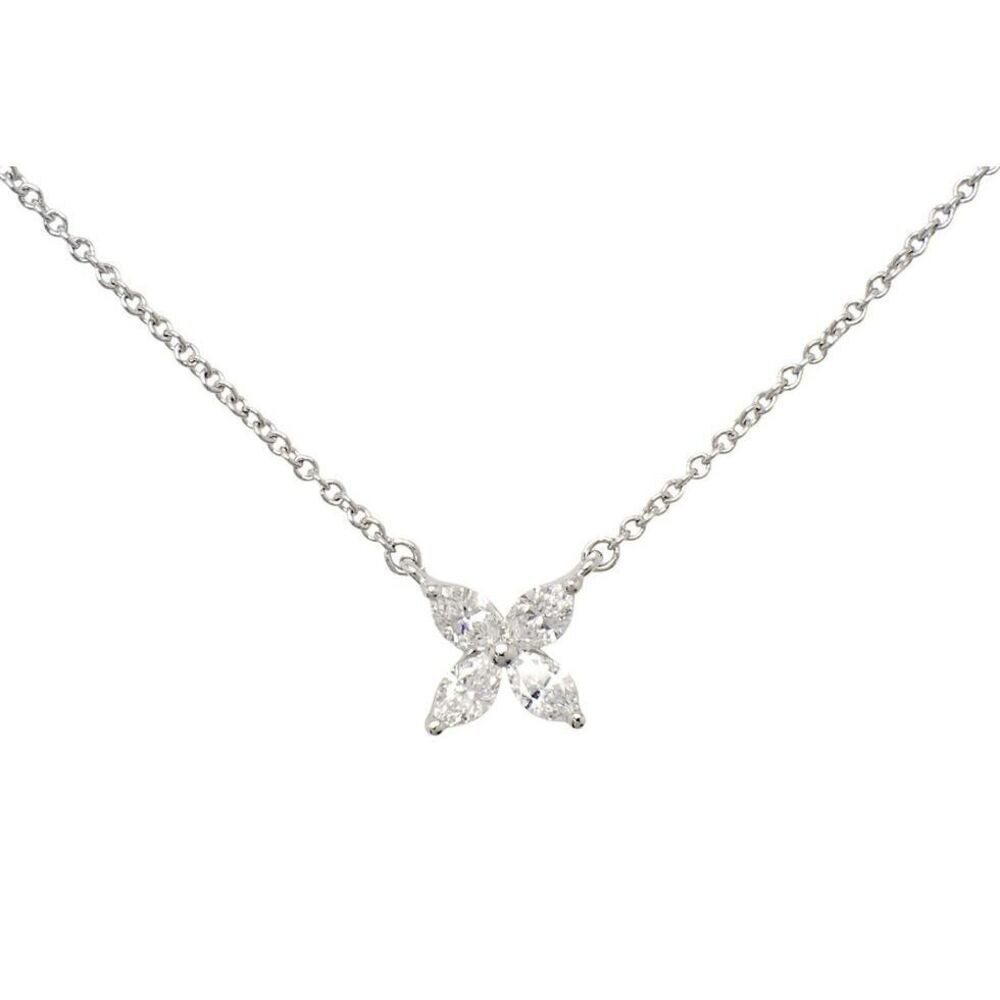 Tiffany Marquise Diamond Victoria Pendant Necklace